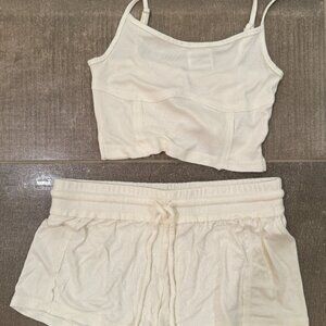 NWT Urban Outfitters Sweet Dreams Cami and Daley Shorts Lounge Set, Ivory S